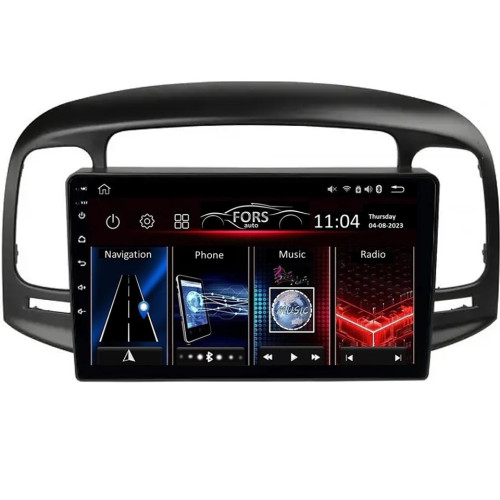 Штатная магнитола FORS.auto FS 1 LITE для Hyundai Accent 2009-2012/Verna (1+32Gb, 9", black) 2008-2011