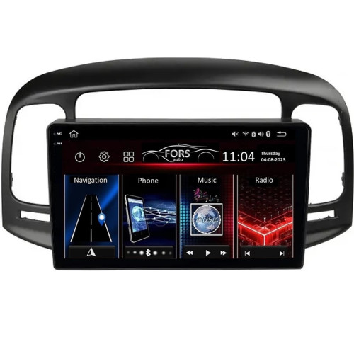 Штатная магнитола FORS.auto FS 2 ULTRA для Hyundai Accent 2009-2012/Verna (2+32Gb, 9", black) 2008-2011
