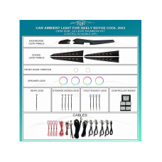 Подсветка салона FORS.auto для Geely Boyue Cool 2023 (Rainbow Kit)-22 LEDs