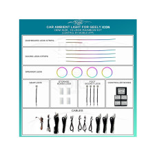 Подсветка салона FORS.auto для Geely Icon (Rainbow Kit)-19 LEDs