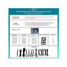 Подсветка салона FORS.auto для Infiniti QX50 2018-2022 (Rainbow Kit)-20 LEDs