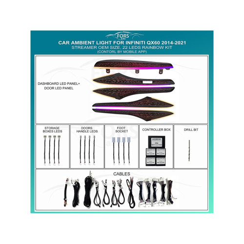 Подсветка салона FORS.auto для Infiniti QX60 2014-2021 (Streamer)-22 LEDs