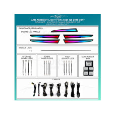 Подсветка салона FORS.auto для Audi Q5 2010-2017 (Dynamic Rainbow Kit)-18 LEDs