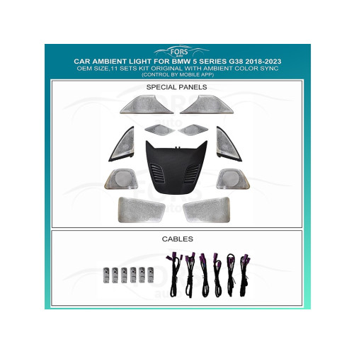 Подсветка салона FORS.auto для BMW 5 Series G38 2018-2023 (Original With Ambient Color Sync)-11 Sets