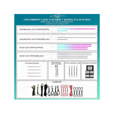 Подсветка салона FORS.auto для BMW 7 Series G12 2016-2022 (Rainbow Kit)-22 LEDs