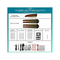 Подсветка салона FORS.auto для BMW X3/X4 2012-2017 (Dynamic Rainbow Kit)-22 LEDs