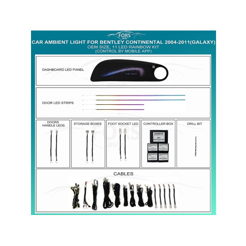 Подсветка салона FORS.auto для Bentley Continental 2004-2011 (Galaxy)-11 LEDs