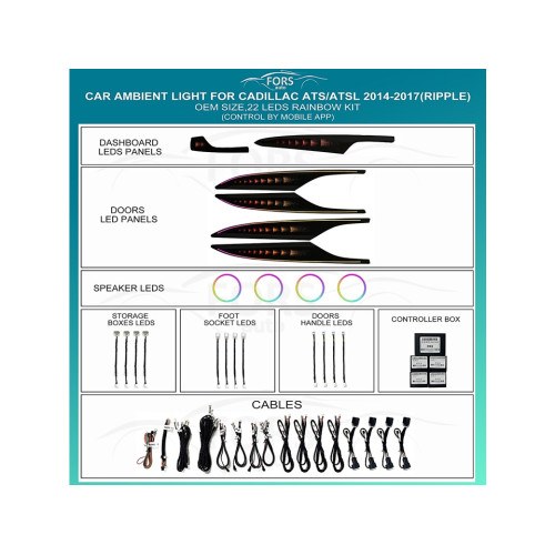 Подсветка салона FORS.auto для Cadillac ATS/ATSL 2014-2017 (Ripple)-22 LEDs