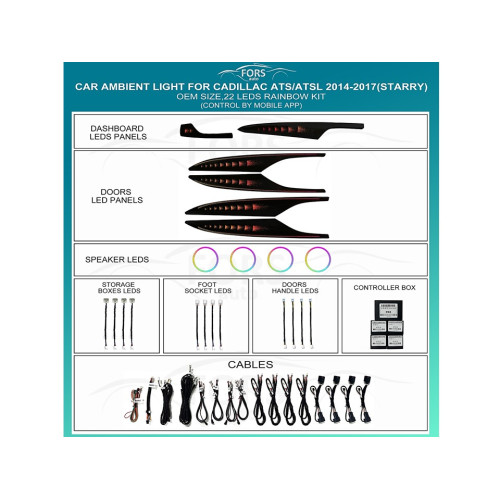 Подсветка салона FORS.auto для Cadillac ATS/ATSL 2014-2017 (Starry)-22 LEDs