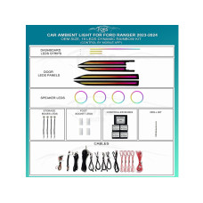 Подсветка салона FORS.auto для Ford Ranger 2023-2024 (Dynamic Rainbow Kit)-19 LEDs