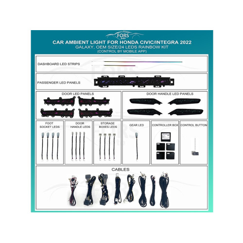 Подсветка салона FORS.auto для Honda Civic/Integra 2022 (Galaxy Rainbow Kit)-24 LEDs