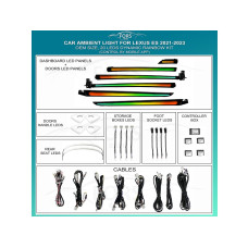 Подсветка салона FORS.auto для Lexus ES 2021-2023 (Dynamic Rainbow Kit)-20 LEDs
