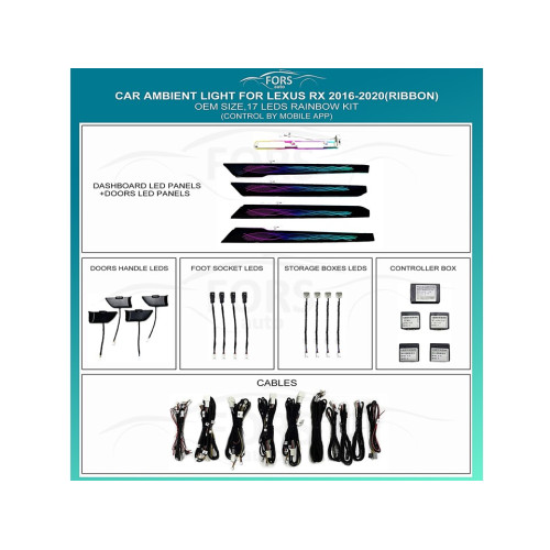 Подсветка салона FORS.auto для Lexus RX 2016-2020 (Ribbon)-17 LEDs