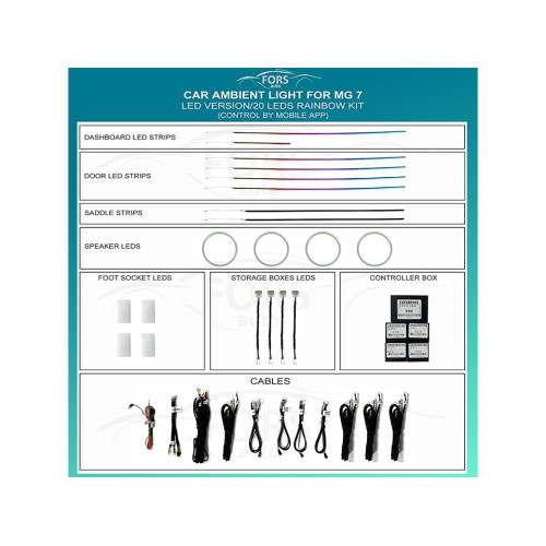 Подсветка салона FORS.auto для MG 7 (Rainbow Kit)-20 LEDs Подсветка салона FORS.auto для MG 7 (Rainbow Kit)-20 LEDs