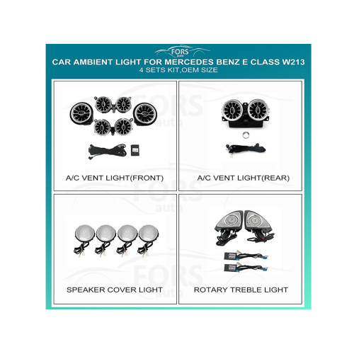 Подсветка салона FORS.auto для Mercedes-Benz E-Class W213 (Ambient Light)-4 Sets Kit Подсветка салона FORS.auto для Mercedes-Benz E-Class W213 (Ambient Light)-4 Sets Kit