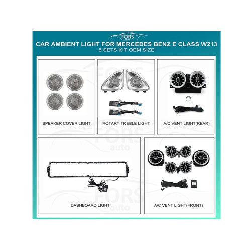 Подсветка салона FORS.auto для Mercedes-Benz E-Class W213 (Ambient Light)-5 Sets Kit Подсветка салона FORS.auto для Mercedes-Benz E-Class W213 (Ambient Light)-5 Sets Kit