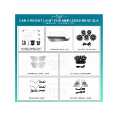 Подсветка салона FORS.auto для Mercedes-Benz GLA-Class (Color Sync)-7 Sets Kit