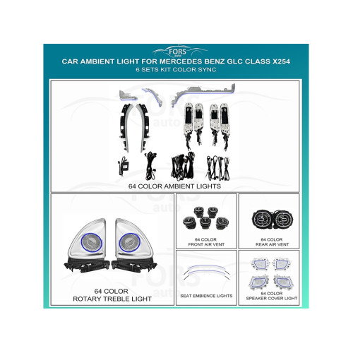 Подсветка салона FORS.auto для Mercedes-Benz GLC-Class X254 (Color Sync)-6 Sets Kit