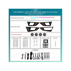 Подсветка салона FORS.auto для Mercedes-Benz GLK 2008-2011 (Rainbow Kit)-22 LEDs