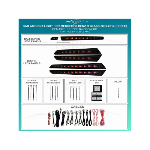 Подсветка салона FORS.auto для Mercedes-Benz R-Class 2006-2017 (Ripple)-19 LEDs