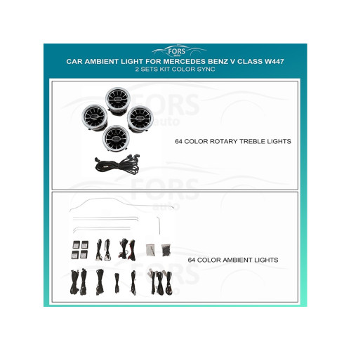 Подсветка салона FORS.auto для Mercedes-Benz V-Class W447 (Color Sync)-2 Sets Kit