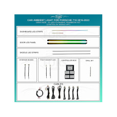 Подсветка салона FORS.auto для Porsche 718 2016-2023 (Dynamic Rainbow Kit)-10 LED