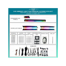 Подсветка салона FORS.auto для Porsche Cayenne 2010-2017 (Dynamic Rainbow Kit)-20 LEDs