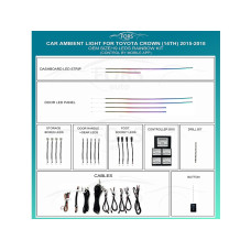 Подсветка салона FORS.auto для Toyota Crown (14TH) 2015-2018 (Rainbow Kit)-19 LEDs