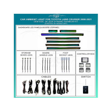 Подсветка салона FORS.auto для Toyota Land Cruiser 2008-2021 (Dynamic Rainbow Kit)-26 LEDs