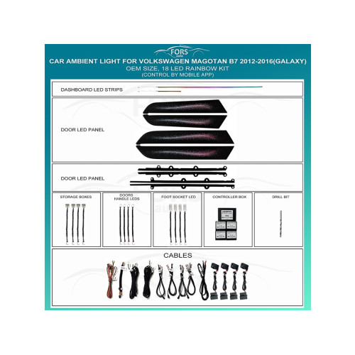 Підсвітка салону FORS.auto для Volkswagen Magotan B7 2012-2016 (Galaxy)-18 LEDs