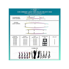 Подсветка салона FORS.auto для Volvo V90 2017-2022 (Rainbow Kit)-19 LEDs